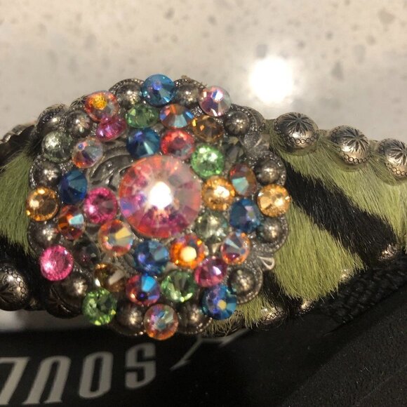 GYPSY SOULE Black Platform Flip-flops BeDazzle Swarovski Crystal Rhinestones 8 - Picture 15 of 16